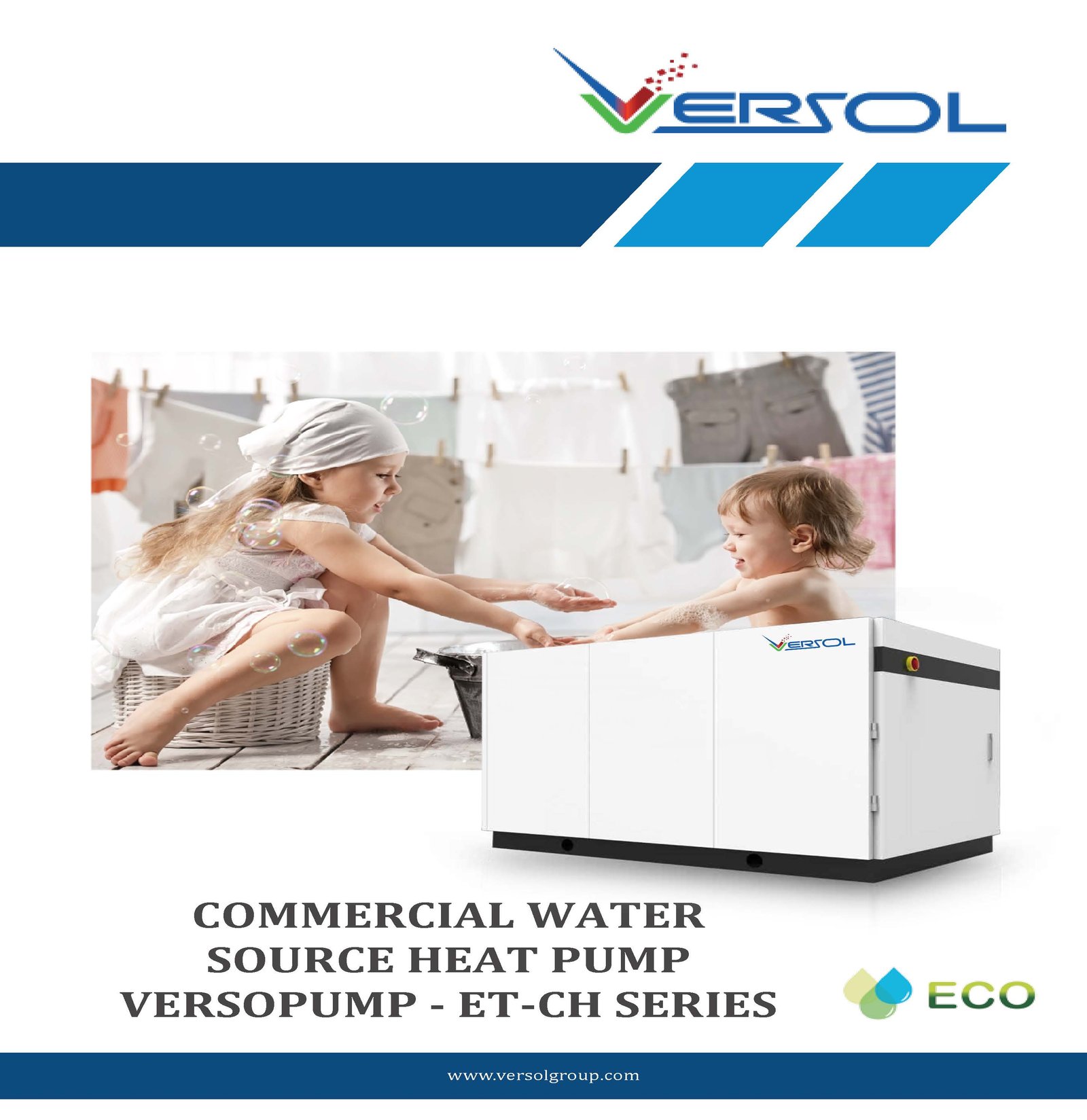 CENTRALISED WATER HEATING SYSTEM, WATER SOURCE HEAT PUMP, HEATPUMP